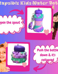 Unicorn Pop It Water Bottle - Collapsible Bottle for Boys and Girls
