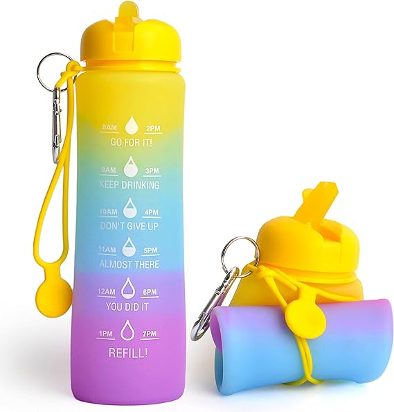 Motivational Water Bottle - Foldable Rainbow