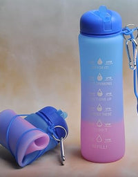 Motivational Water Bottle - Foldable Blue & Purple
