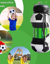 Football Water Bottle - Collapsible Bottle for Boys and Girls
