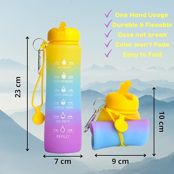 Motivational Water Bottle - Foldable Rainbow