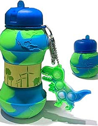 Earth Globe  Dino Water Bottle - Collapsible Bottle for Boys and Girls
