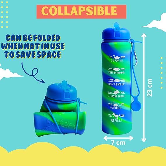 Motivational Water Bottle - Foldable Green & Blue Earth