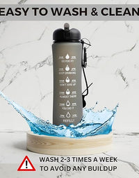 Motivational Water Bottle with Time Marking Collapsible Silicone Bottle
