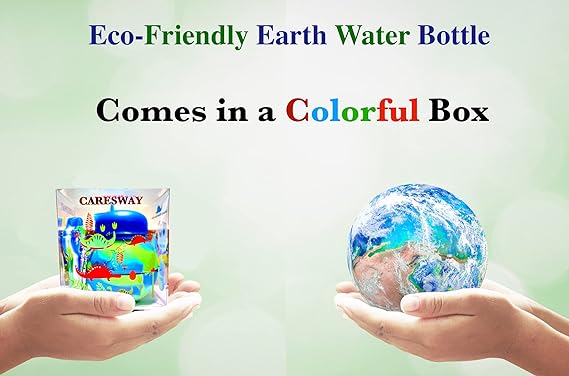 Earth Globe  Dino Water Bottle - Collapsible Bottle for Boys and Girls