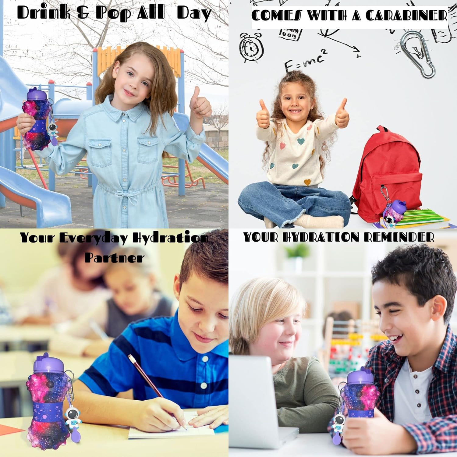 Galaxy water Bottle - Collapsible Bottle for Boys and Girls