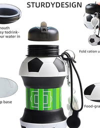 Football Water Bottle - Collapsible Bottle for Boys and Girls
