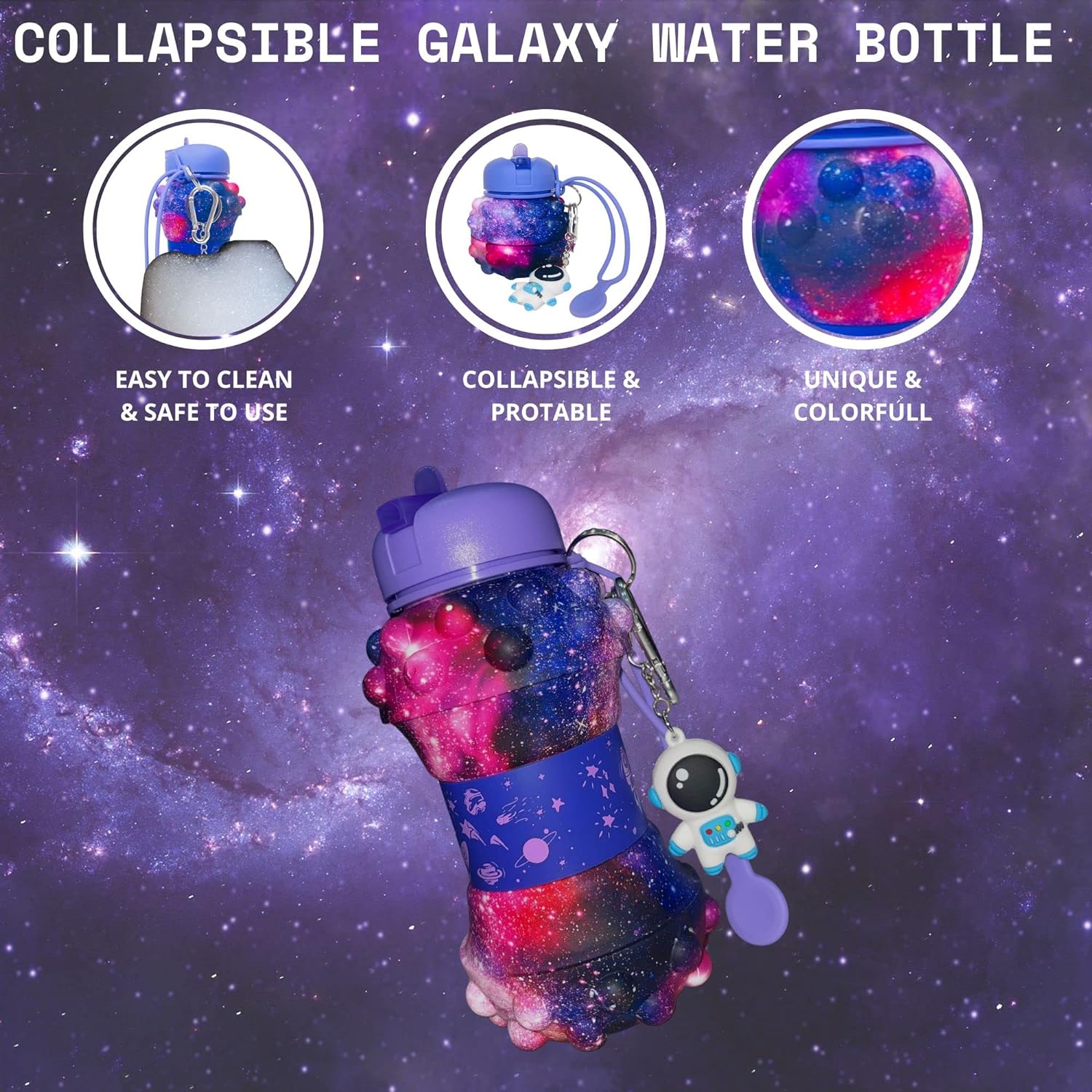 Galaxy water Bottle - Collapsible Bottle for Boys and Girls