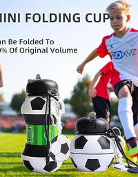 Football Water Bottle - Collapsible Bottle for Boys and Girls
