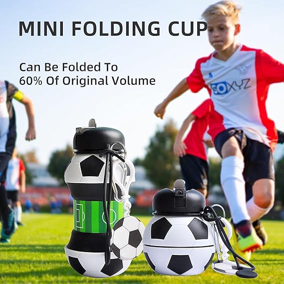 Football Water Bottle - Collapsible Bottle for Boys and Girls