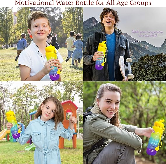 Motivational Water Bottle - Foldable Rainbow