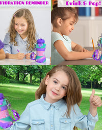 Unicorn Pop It Water Bottle - Collapsible Bottle for Boys and Girls
