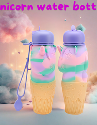 Unicorn Water Bottle - Foldable Bottle for Boys and Girls
