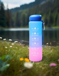 Motivational Water Bottle - Foldable Blue & Purple
