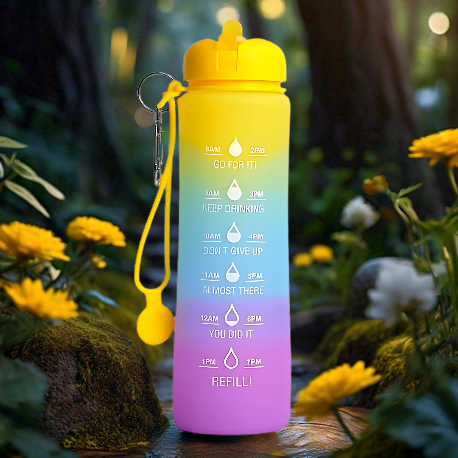 Motivational Water Bottle - Foldable Rainbow